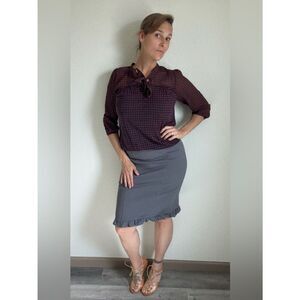 GEEL Studio Skirt Ruffle Pencil Large Gray Gloom Minimalist Preppy